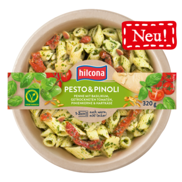 Hilcona Feinkostsalate Penne Pesto Pinoli frontal_720x720_mit Störer